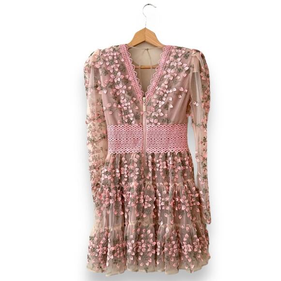 Bronx and Banco Megan Long Sleeve Mini Dress in Rose Pink Small (2-4 US) Women’s - Picture 9 of 13